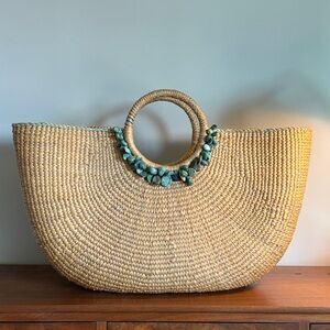 Vintage Tommy Bahama Seagrass Raffia Purse